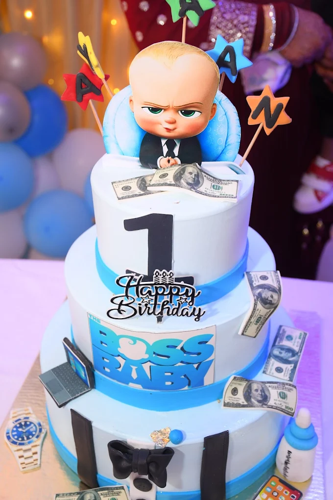 Elegant customized celebration cake